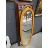 2 oval mirrors plus a narrow rectangular bevelled mirror