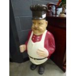 Painted plaster figure of a chef