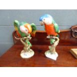 Pair of Italian made parrot figures