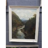 19th Century English School, A landscape of a river and valley, monogram AR and dated '79, oil on