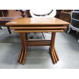 Teak nest of 3 tables