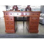 Oak twin pedestal desk