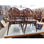 4 ercol dining chairs to include 2 carvers
