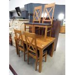 Modern oak dining table with 4 matching chairs