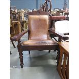 Late Victorian armchair with leather seat