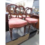 4 Victorian balloon back dining chairs