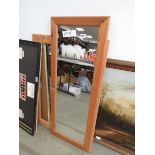 2 pine framed mirrors