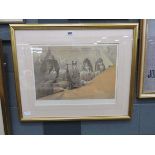 David Roberts grand tour print of The great temple of Aboo-simble