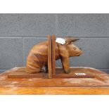 Pair of bookends shaped as a pig