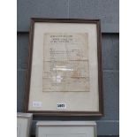 Sheet of paper Port of Cadiz anchorage charges