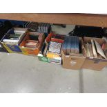 7 boxes containing children's encyclopaedia plus gardening and other reference books, travel