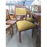 4 upholstered Edwardian dining chairs