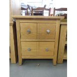 Oak 2 drawer bedside cabinet