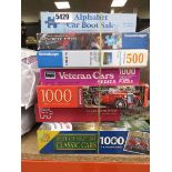 Stack of 7 jigsaw puzzles