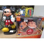 Sumo wrestling game plus 2 novelty Mickey Mouse telephones