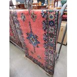 (1) Pink Moroccan carpet with central medallion