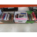 3 boxes containing reference books and dictionaries