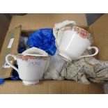 Box containing quantity of Royal Doulton Darjeeling patterned crockery