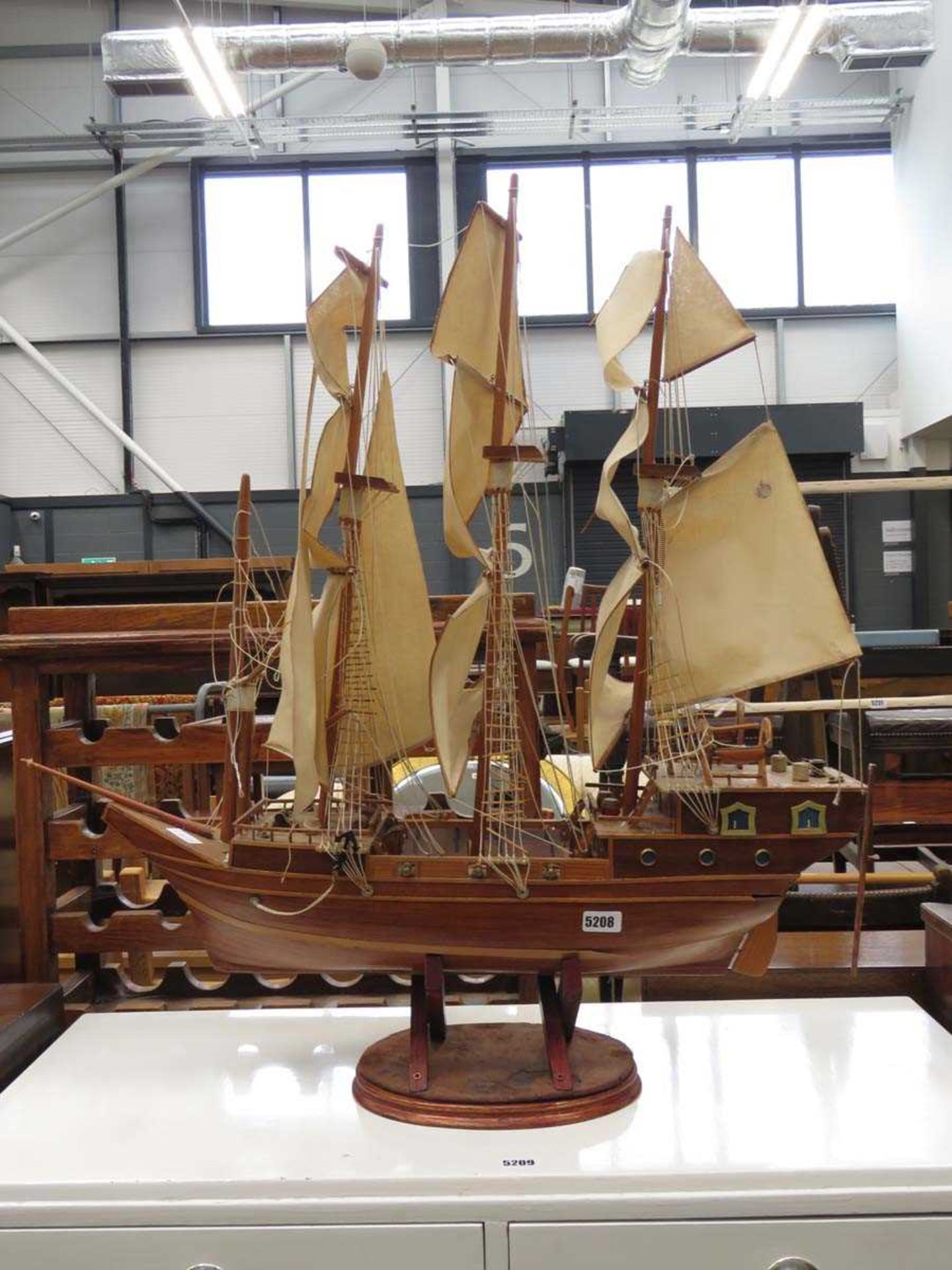 Model of a 3 mastered galleon