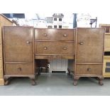 Walnut sideboard with 2 central drawers
