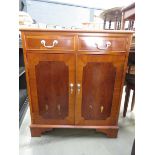 Reproduction yew sideboard with 2 drawers and cupboard under