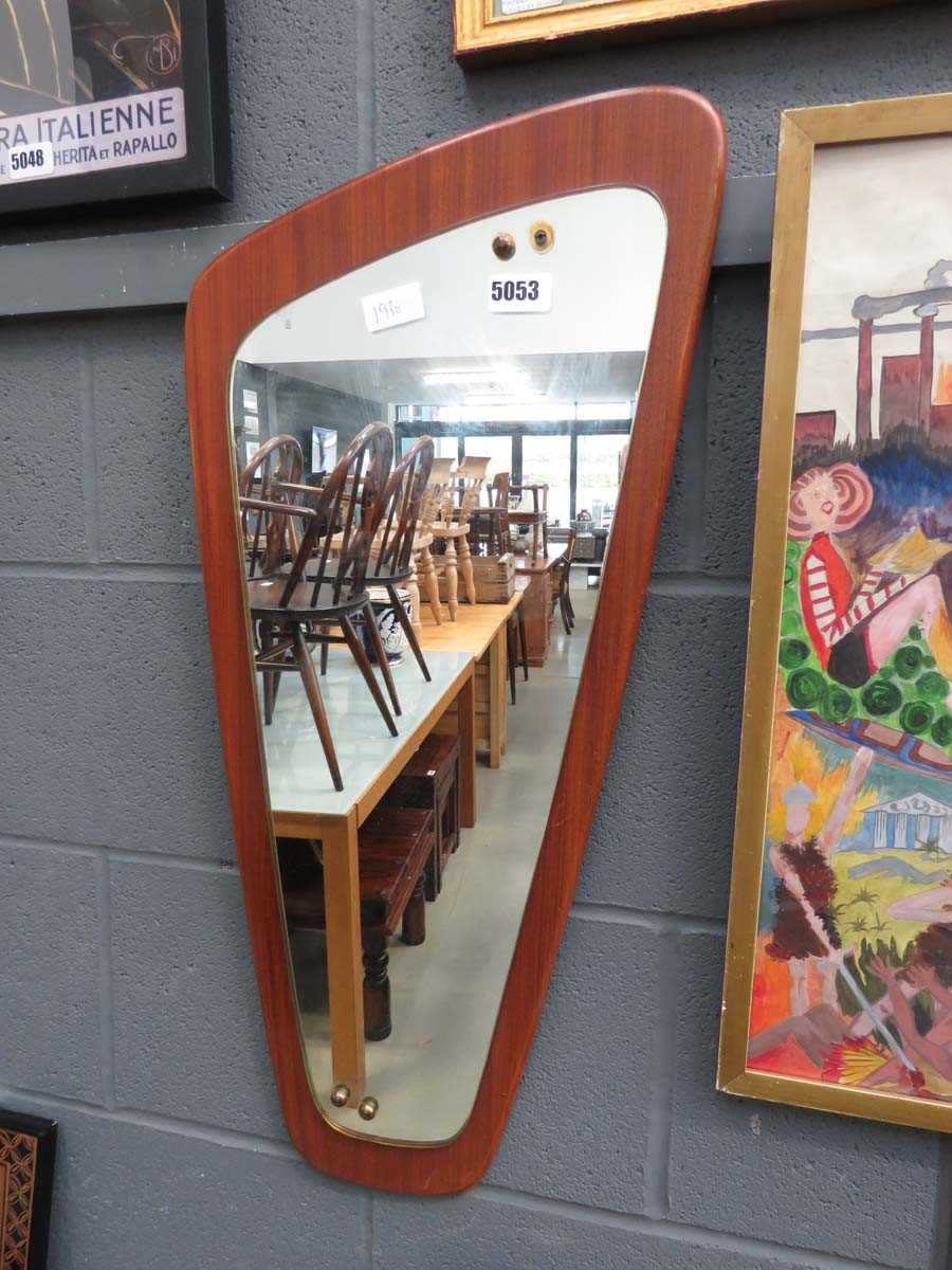 Mirror with teak frame