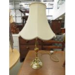 Brass table lamp with shade