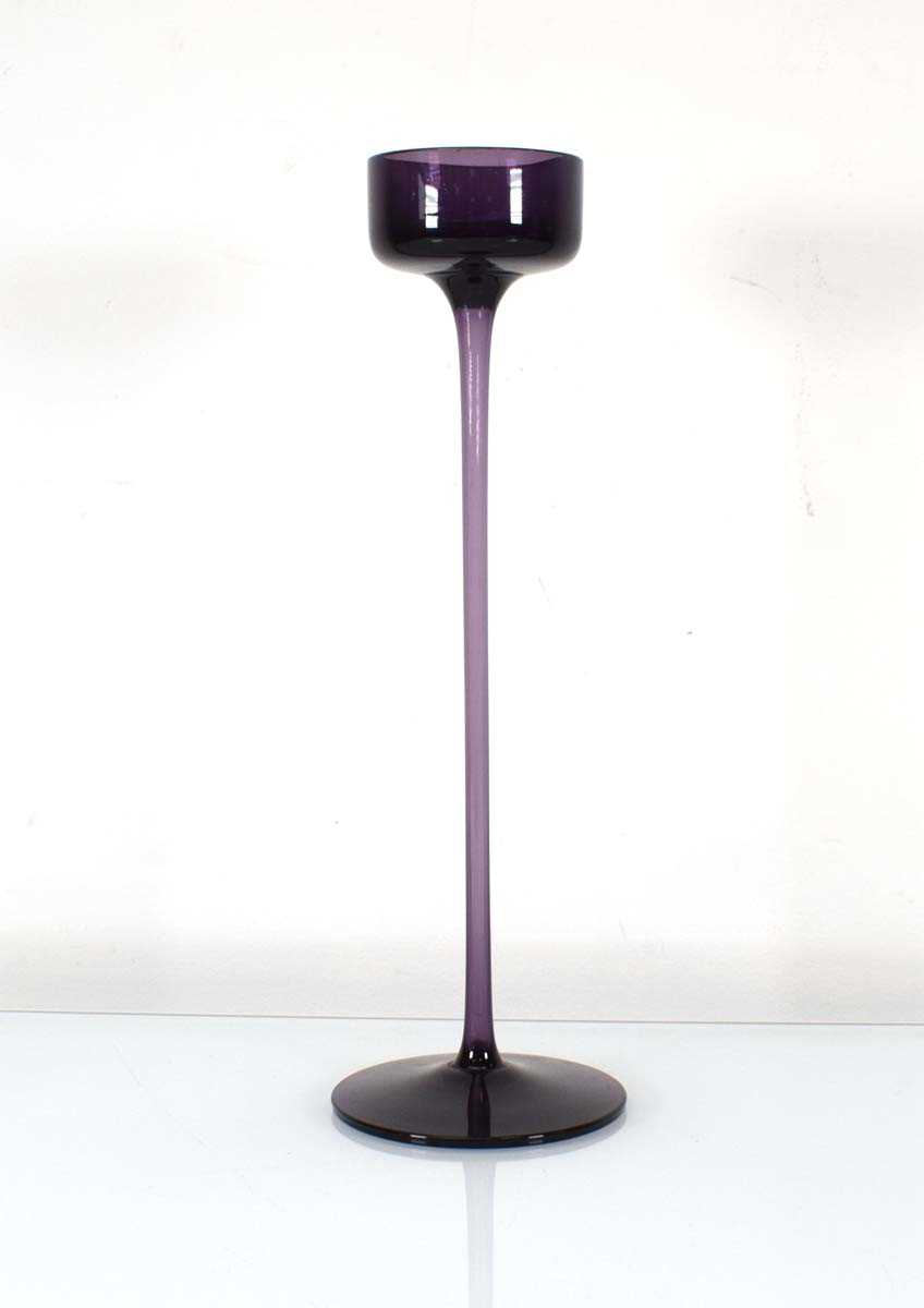 Ronald Stennett Willson for Wedgwood, an amethyst glass 'Brancaster' candlestick, h. 28 cm