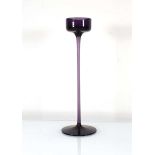 Ronald Stennett Willson for Wedgwood, an amethyst glass 'Brancaster' candlestick, h. 28 cm