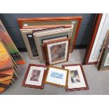 Large quantity of pre-Raphaelite prints plus bird and dog prints