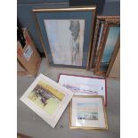 Quantity of oils and watercolours to include coastal scenes