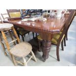 Extending Edwardian dining table with 2 extra leaves