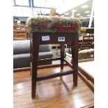 Floral upholstered stool