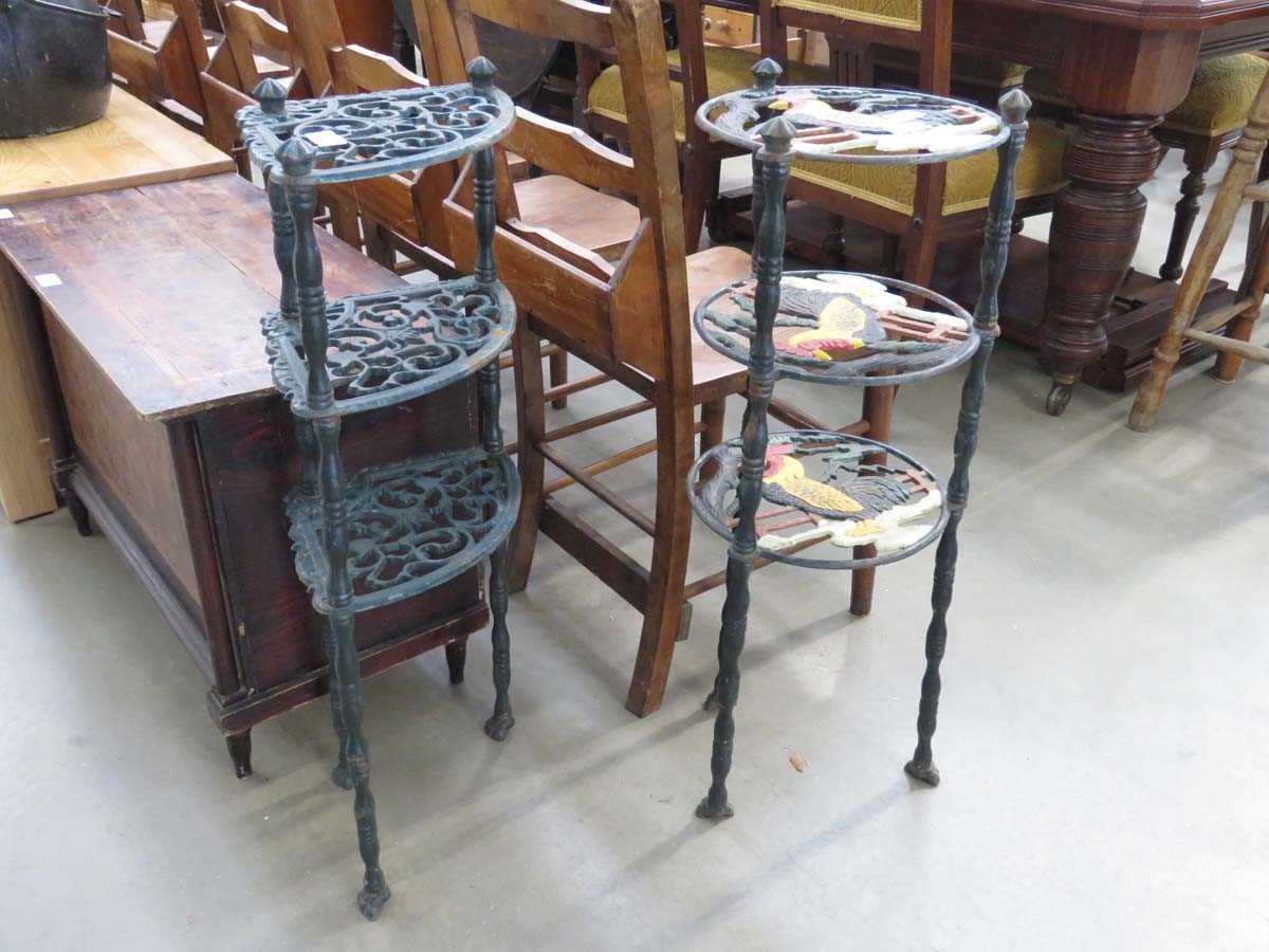 2 3 tier cast iron pot stands