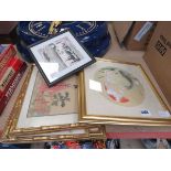 Quantity of oriental prints to include goldfish, rural landscapes etc