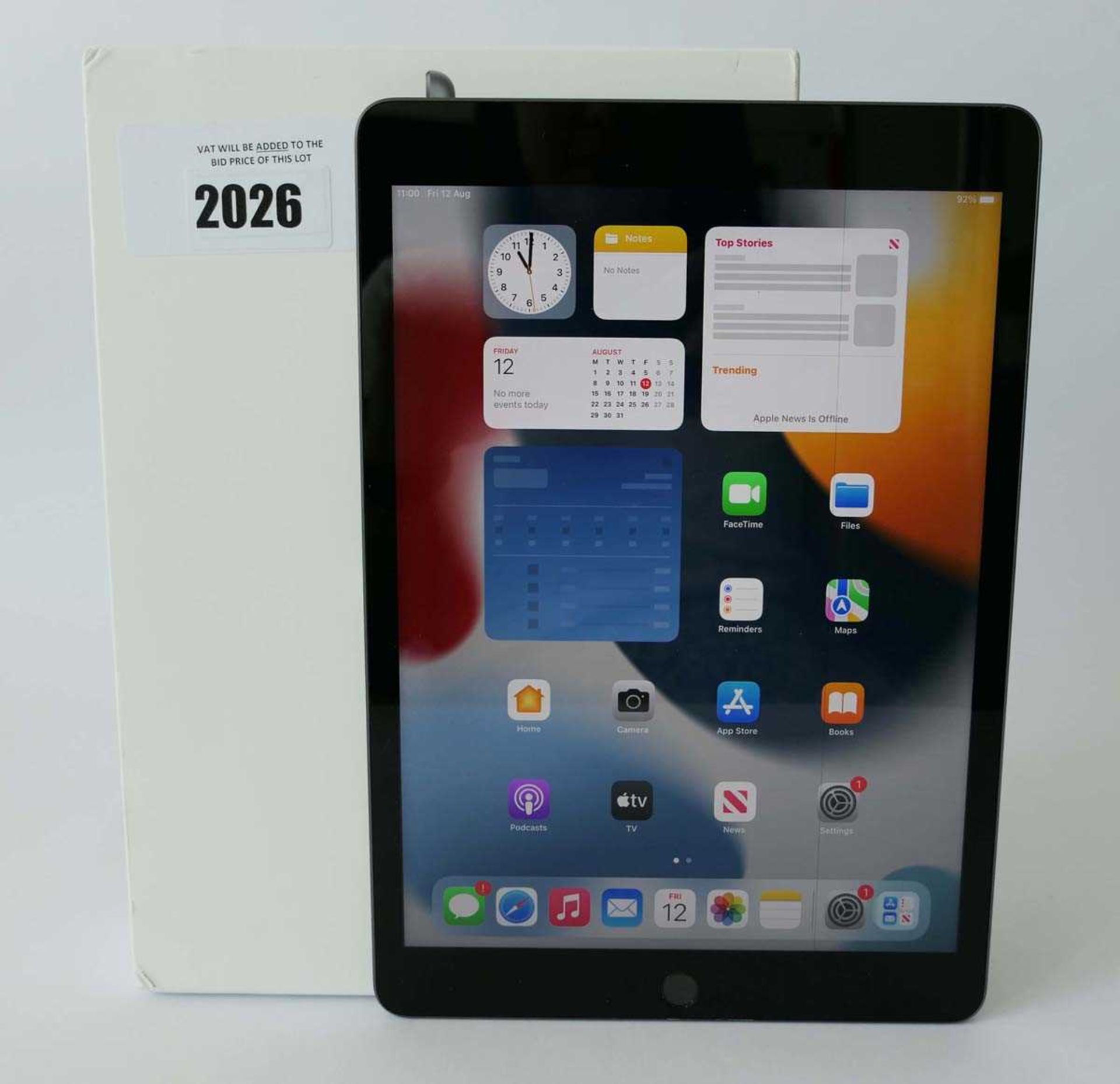 +VAT iPad 10.2" 9th Gen A2602 64GB Space Grey tablet with box