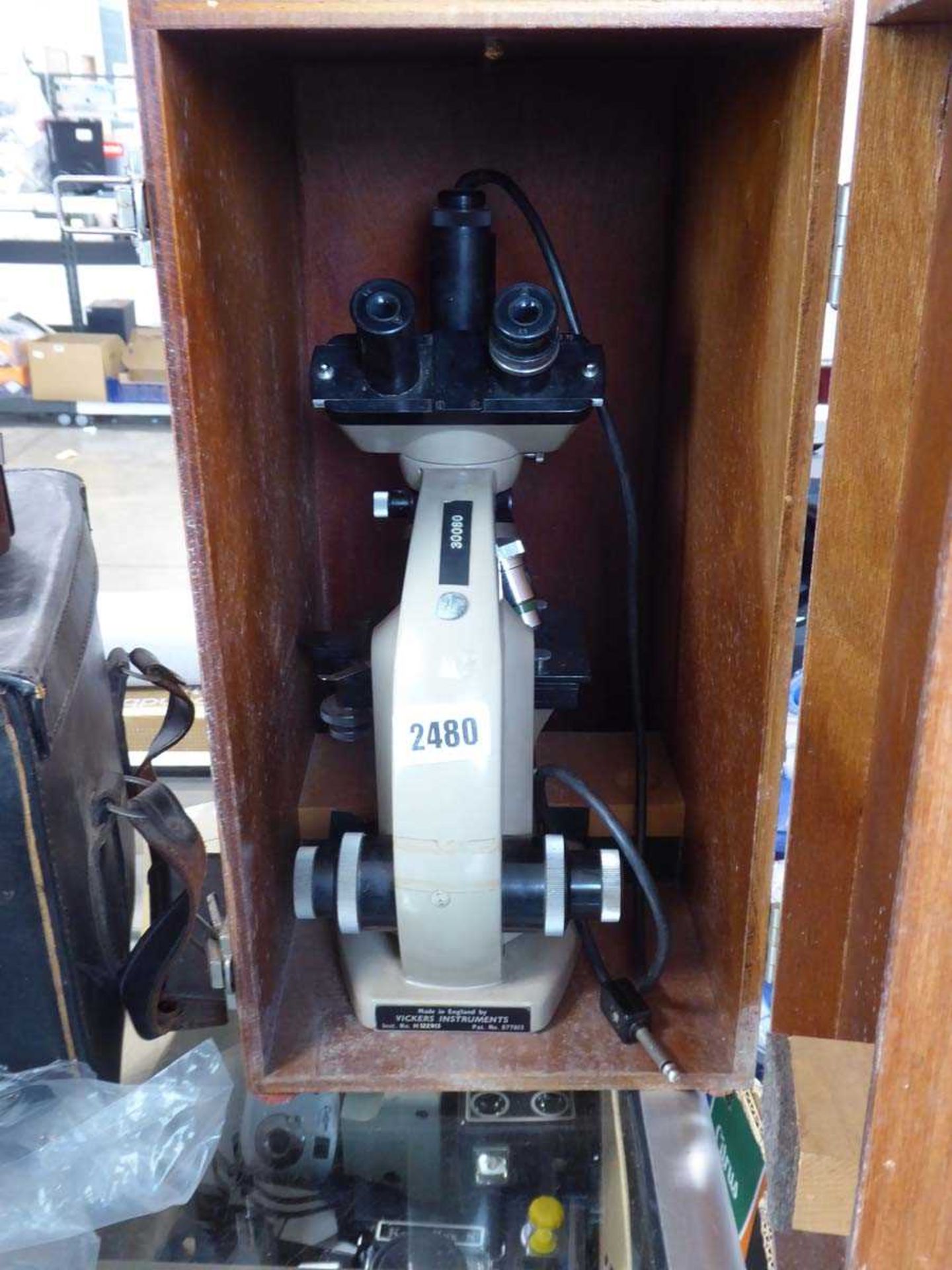 Vickers Instruments microscope in wooden case