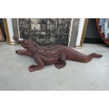 Carved wooden crocodile