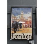 Black framed London print