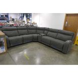 +VAT Grey fabric upholstered power reclining sectional sofa