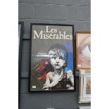 Black framed Les Miserables poster