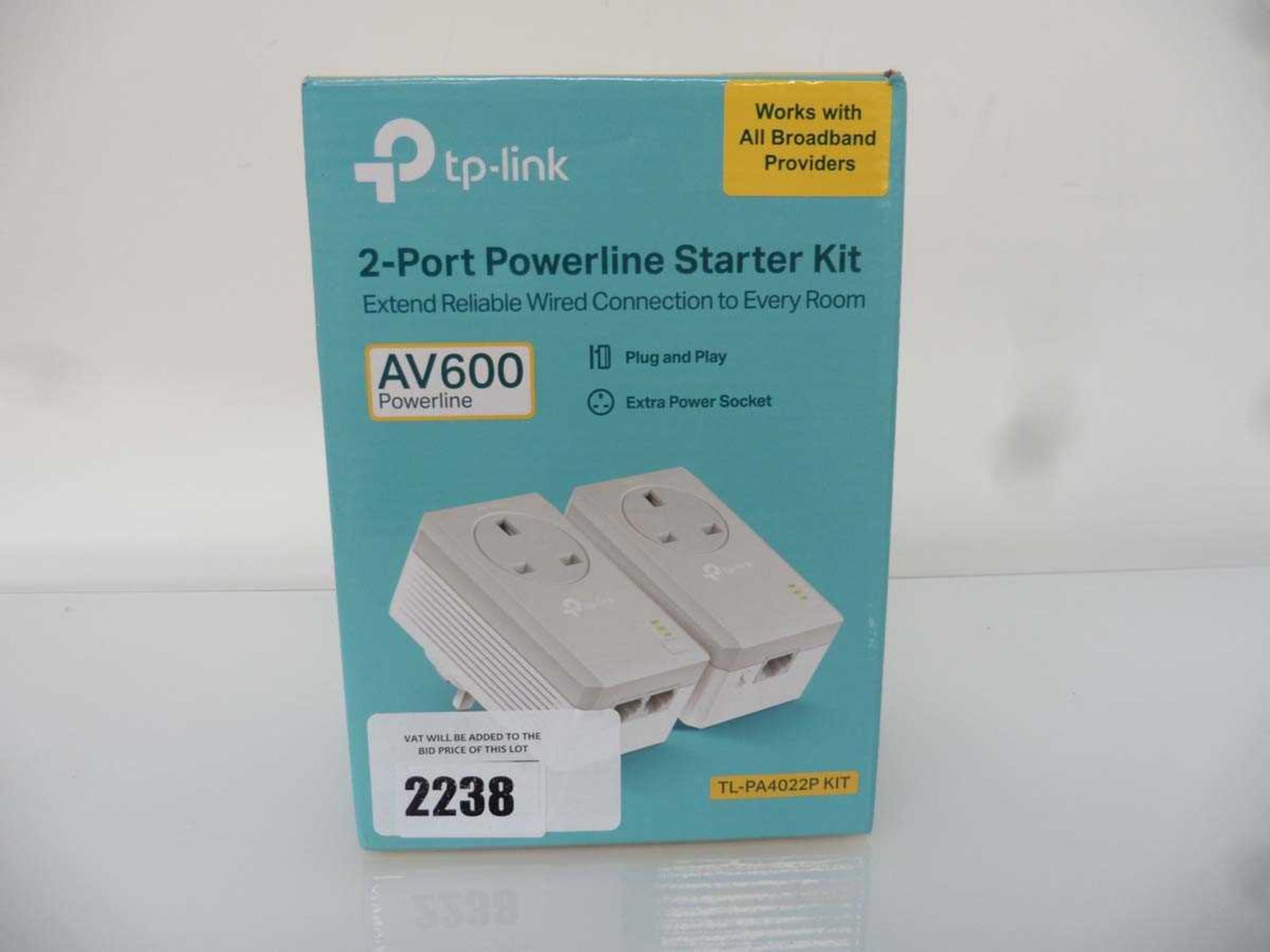 +VAT Tp-Link AV600 2-port powerline starter kit with box