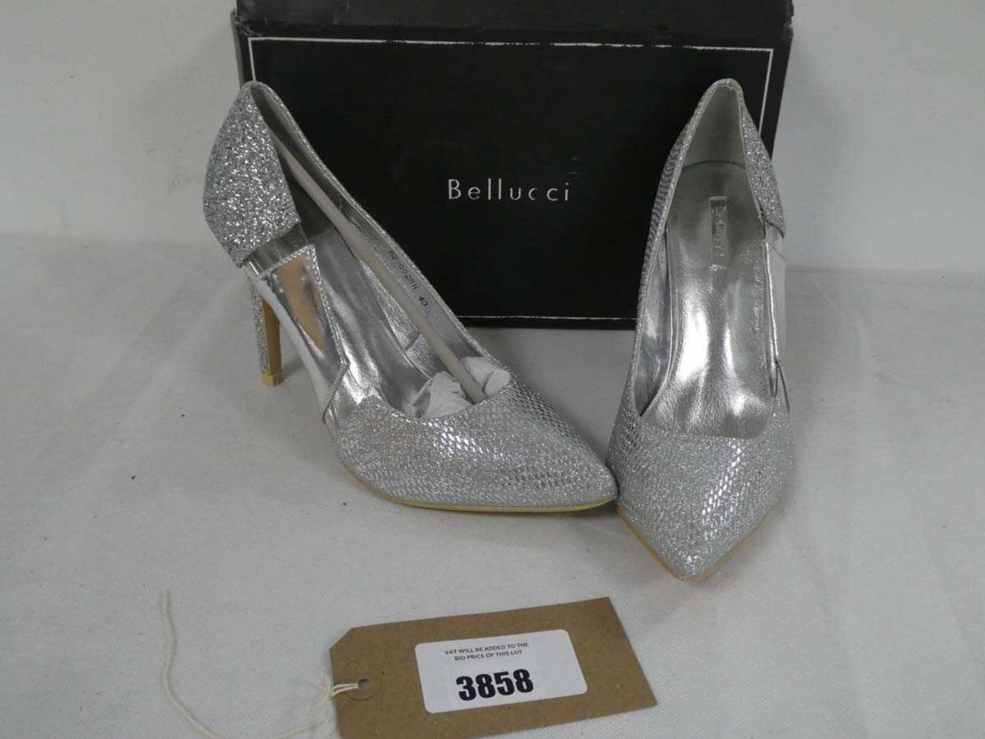 +VAT Bellucci heels silver size 40 (boxed)