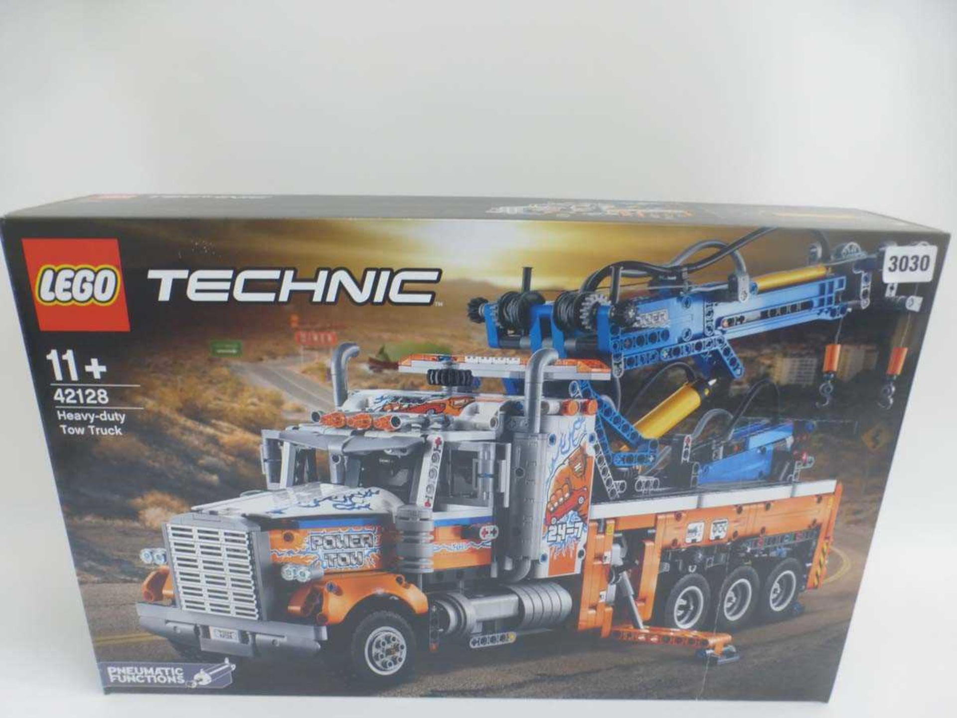 A Lego Technic 42128 Heavy-duty Tow Truck set, boxedContents unchecked