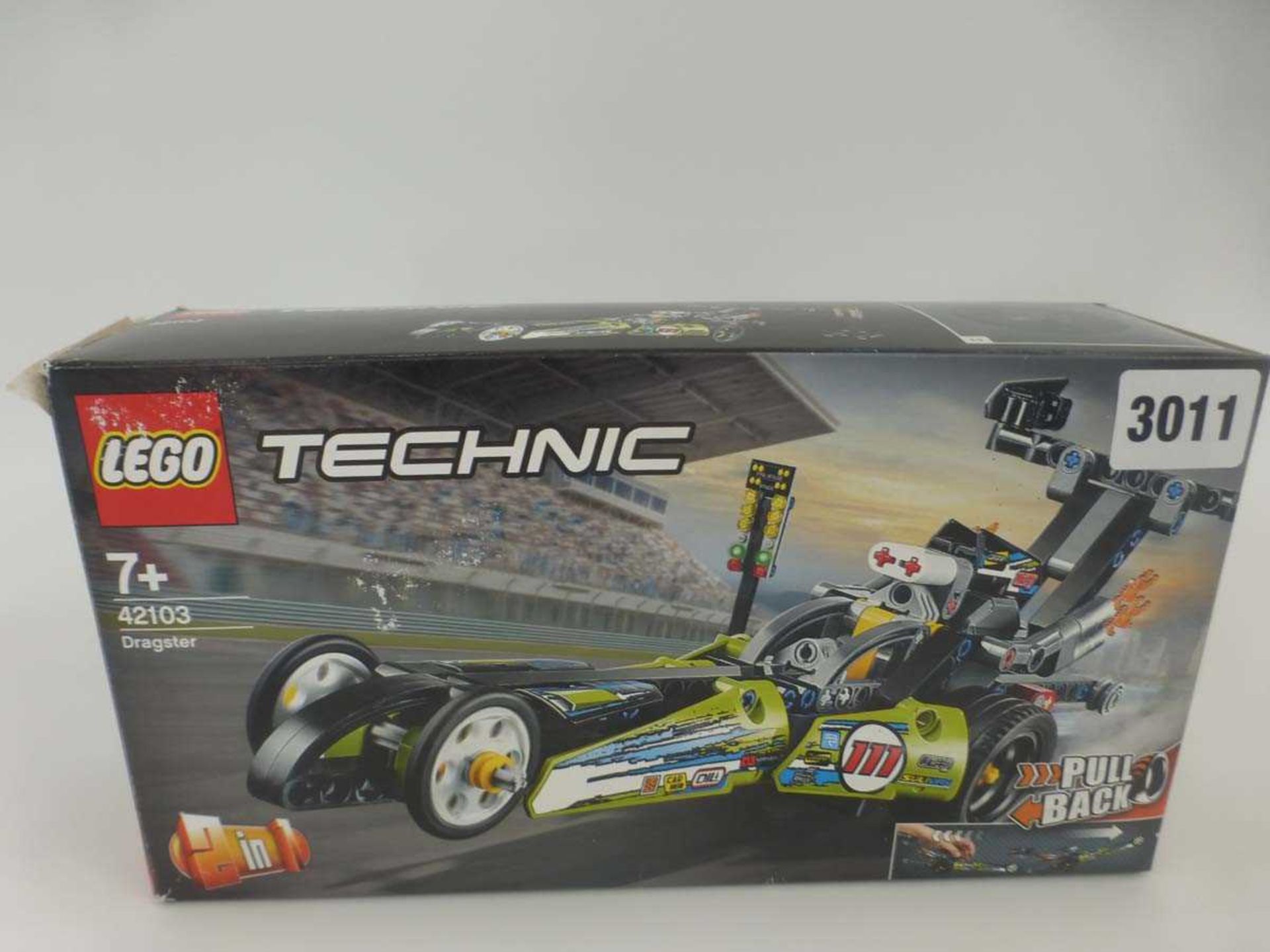 A Lego Technic 42103 Dragster set, boxedContents unchecked