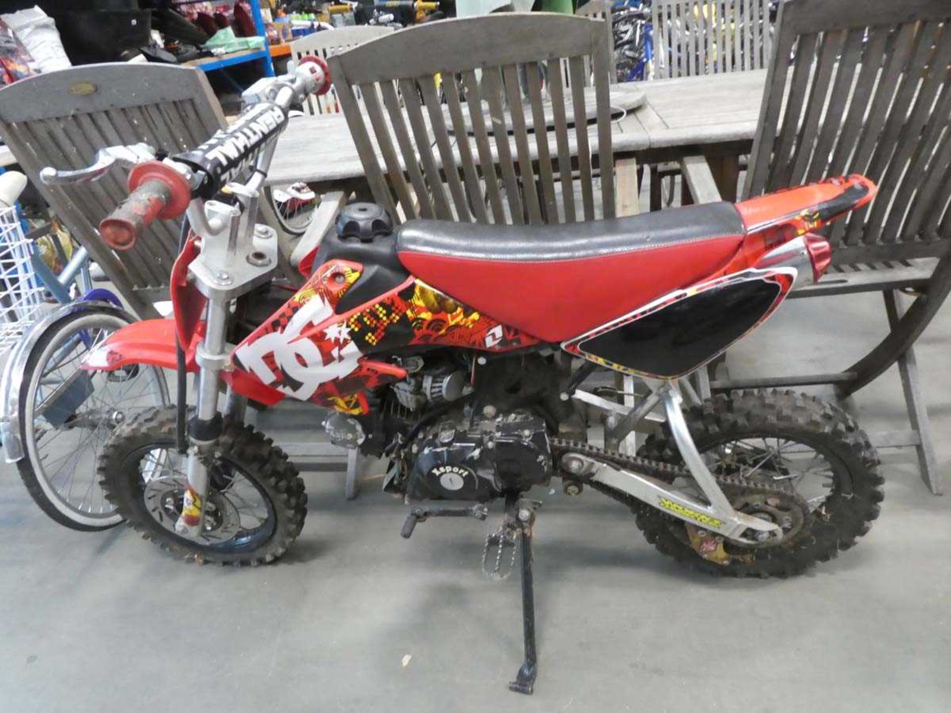 X Sport childs dirt bike in red and black