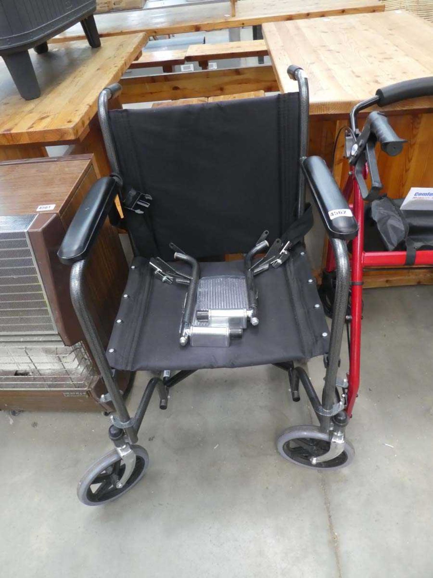 Black folding wheelchair