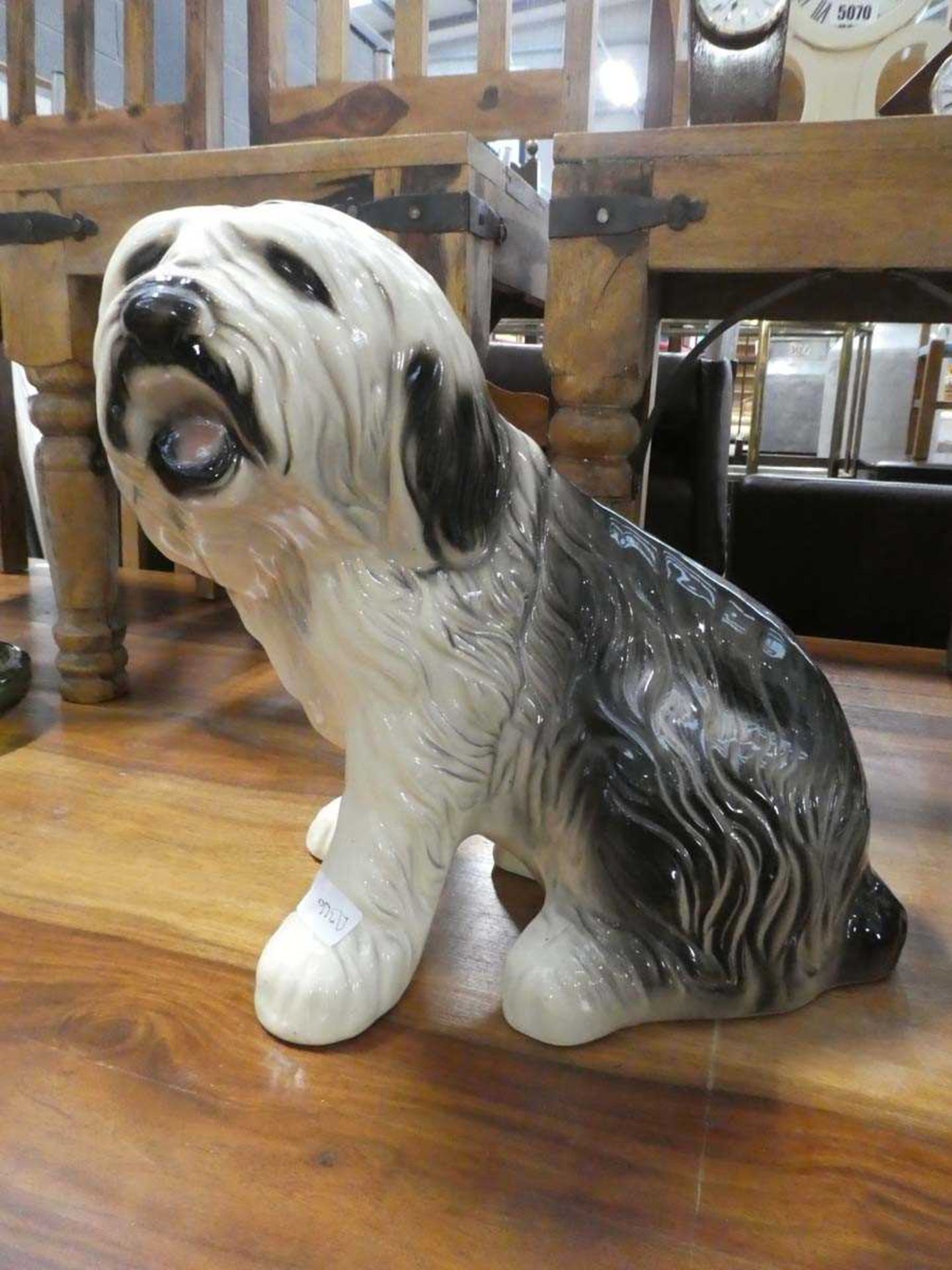 Ceramic figure of an old English sheep dog