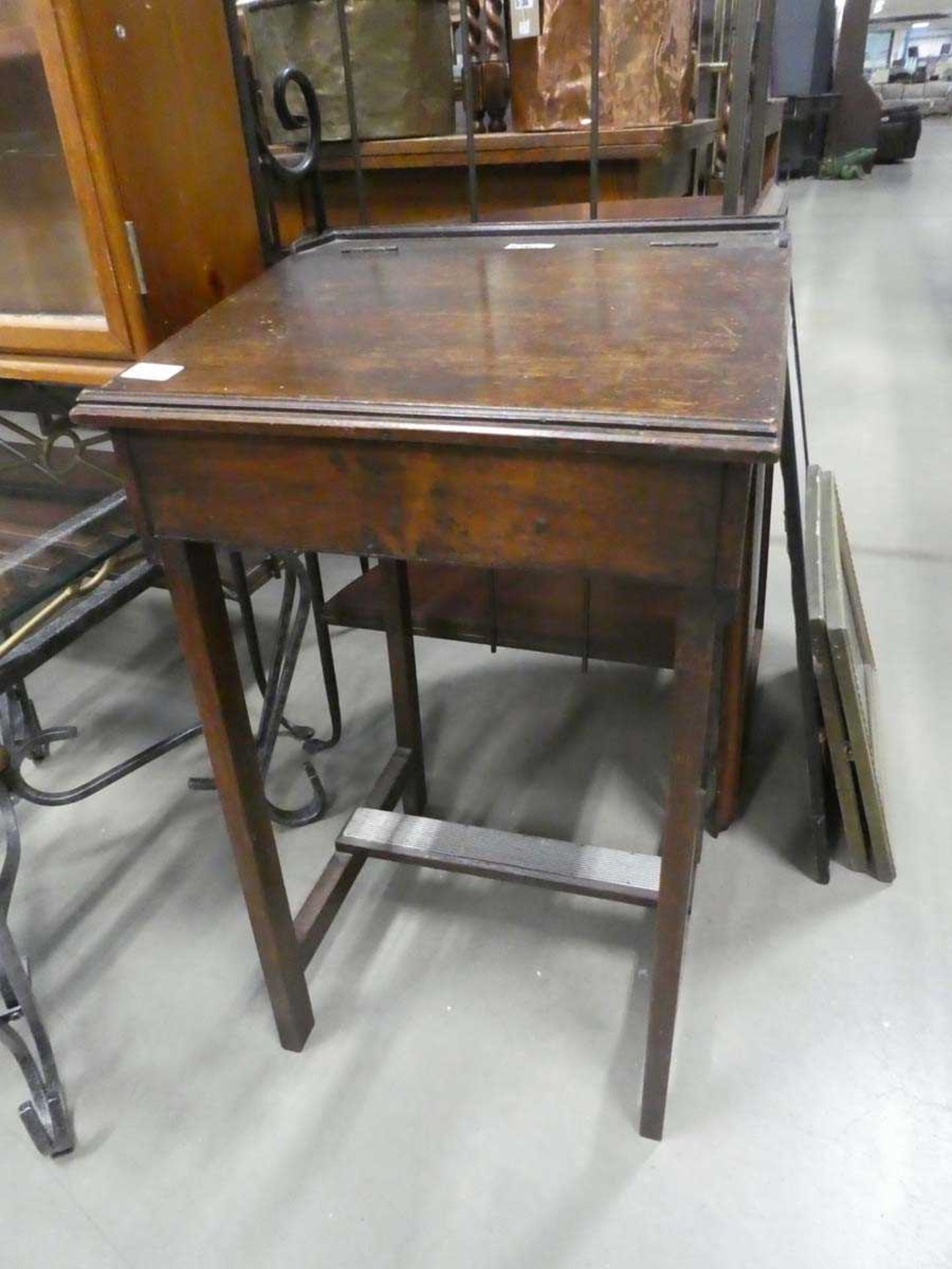 Dark wood childs desk