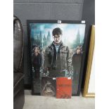 2 metal Harry Potter wall hangings plus a poster